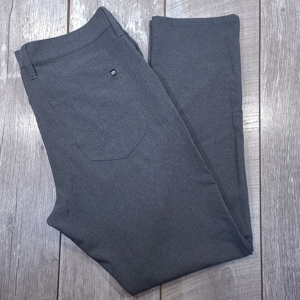 Travis Mathew Golf Pants Men 36x32 Grey Stretch Performance 5-Pocket Trousers